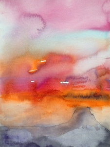 peisaj abstract acuarela Liudmila